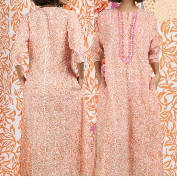 Ro's Garden Embroidered Kurta Long Kurta Midi Maxi Dress Badami Orange  Cotton is available for purchase on au PAY Market - Imported Goods Online  Store Co.Ltd. | au PAY Market - Online
